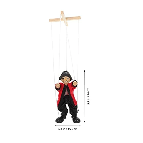 Budget ๐ฅฐ Pirate Marionette Clown Marionette Puppet Wooden Puppet String Toys Hand Puppet Clown Toys Vintage Puppetry Toy For ๐ Christmas ๐ Birthday Holiday Party Carnival As Shown2 ๐ - Image 2