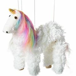 Best Pirce 🌟 Rainbow Mane Magical Unicorn Marionette Yarn Puppet (White) ❤️