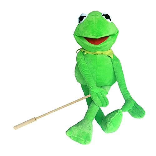 Brand new βοΈ With Detachable Control Wooden Rod Kermit Frog Puppet, The Puppet Movie Show Soft Stuffed Plush Toy π - Image 2