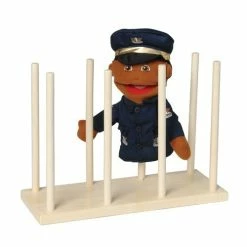 Coupon 😉 Constructive Playthings Wooden Puppet Stand, Display Holds 8 Puppets 🎉