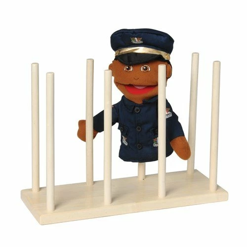 Coupon π Constructive Playthings Wooden Puppet Stand, Display Holds 8 Puppets π