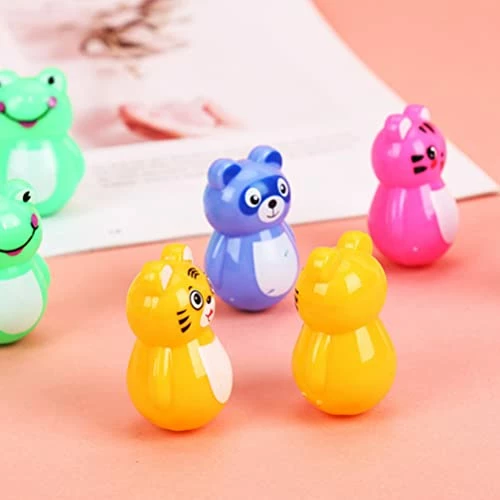 Budget π 24pcs Mini Tumbler Toy Animal Roly Toy Cartoon Tiger Bear Frog Tumbler Toy Home Tumbler Ornament Montessori Roly Poly Toy For Kids β - Image 4