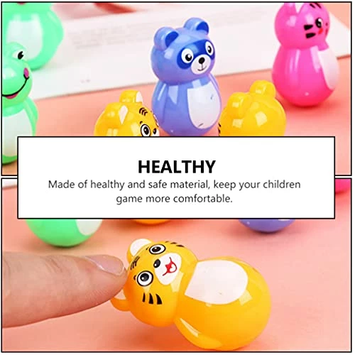 Budget π 24pcs Mini Tumbler Toy Animal Roly Toy Cartoon Tiger Bear Frog Tumbler Toy Home Tumbler Ornament Montessori Roly Poly Toy For Kids β - Image 6