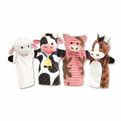 Discount ✨ Farm Friends Hand Puppets (Set Of 4) - Cow, Horse, Sheep, And Pig, Farm, 1 EA 🛒