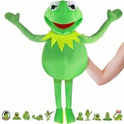 Best Sale ❤️ Kermit Frog Puppet, The Muppet Show, Soft Hand Frog Stuffed Plush Toy With 50 Pcs Kermit Frog Stickers, 🦇 Halloween 🔔 Christmas 👪 Thanksgiving Gift Ideas For Boys And 👧 Girls- 24 Inches ⌛