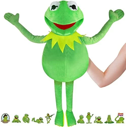 Best Sale โค๏ธ Kermit Frog Puppet, The Muppet Show, Soft Hand Frog Stuffed Plush Toy With 50 Pcs Kermit Frog Stickers, ๐ฆ Halloween ๐ Christmas ๐ช Thanksgiving Gift Ideas For Boys And ๐ง Girls- 24 Inches โ - Image 6