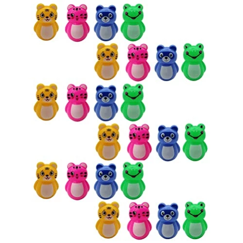 Budget π 24pcs Mini Tumbler Toy Animal Roly Toy Cartoon Tiger Bear Frog Tumbler Toy Home Tumbler Ornament Montessori Roly Poly Toy For Kids β