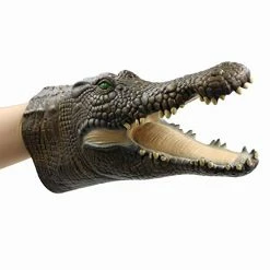 Best Sale ✔️ Alligator Puppet Crocodile Head Puppets Realistic Soft Latex Rubber Animal Glove Hand Puppet For Kids ✨