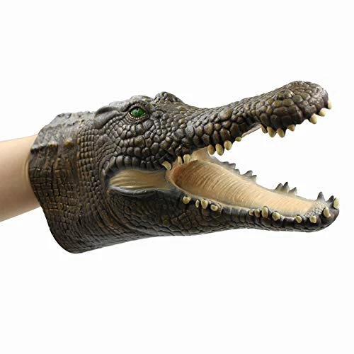 Best Sale ✔️ Alligator Puppet Crocodile Head Puppets Realistic Soft Latex Rubber Animal Glove Hand Puppet For Kids ✨