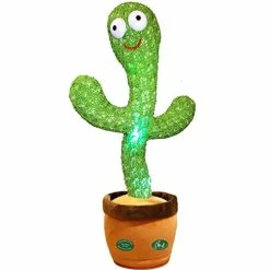 Promo 👏 Dancing Cactus Toy,Talking Repeat Singing Sunny Cactus Toy 120 Pcs Songs For Baby 15S Record Your Sound Sing+Repeat+Dancing+Recording+LED 🔥