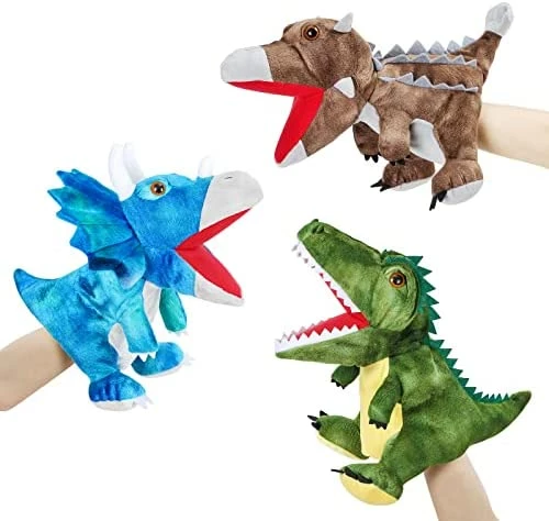 Best Pirce ๐งจ 3Pcs Dinosaurs Plush Toys, Jurassic World Dinosaur Hand Puppets Kids Toys,Stuffed Animals Plush Toys Interactive Games For Boys ๐ง Girls Age 4 5 6 7 8 ๐ฅ - Image 8
