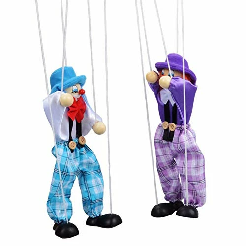 Deals ๐ 4 Packs Clown Marionette Puppet Wooden Marionette Toys String Puppet Doll For Kids ๐ฅณ Birthday Xmas Gifts 4pack ๐ - Image 3