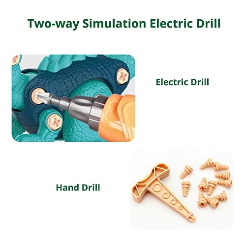 Best reviews of π₯ DGISAO Kids Dinosaur Toys, Take Apart Dinosaur Toys For Kids, Gifts For 3 4 5 6 7 8 Year Old Toddler Boys, STEM Building Toys With Electric Drill For Boys Age 3-8 π - Image 2