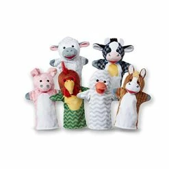 Coupon 🔔 Barn Buddies Hand Puppets, Set Of 6 (Cow, Sheep, Horse, Duck, Chicken, Pig) 🧨