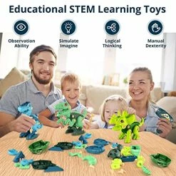 Outlet 🎁 STEM Toys For 3 4 5 Year Old Boys, Dinosaur Building Game Toys For Kids Age 3-5,Take Apart Dinosaur Educational Toys For Learning, 🎅 Christmas 🎂 Birthday Gifts For 3-5 5-7 Boys 👧 Girls Toddlers Green ❤️
