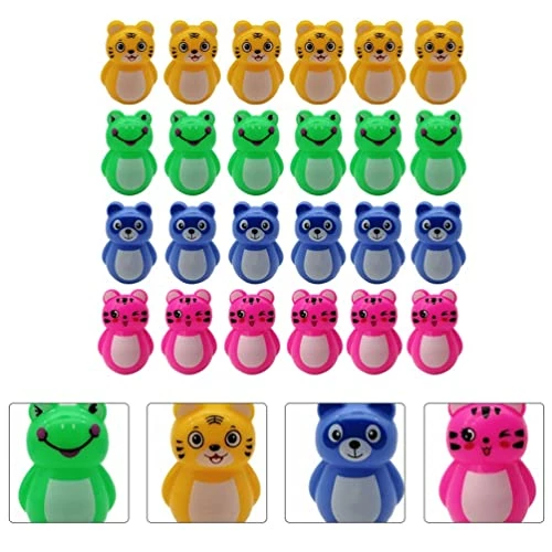 Budget π 24pcs Mini Tumbler Toy Animal Roly Toy Cartoon Tiger Bear Frog Tumbler Toy Home Tumbler Ornament Montessori Roly Poly Toy For Kids β - Image 5