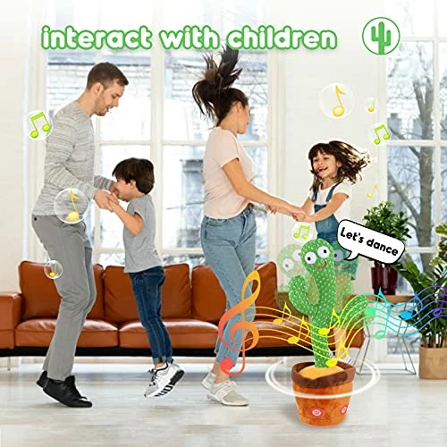 Outlet ๐คฉ Kids Dancing Talking Cactus Toys For Baby Boys And ๐ง Girls, Talking Sunny Cactus Toy Electronic Plush Toy Singing, Record & Repeating What You Say With 120 English Songs And LED Lighting For Home Decor ๐ฅ - Image 4