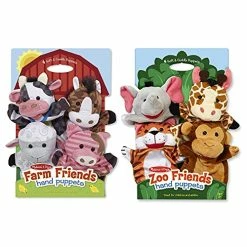 Outlet 🔔 Animal Hand Puppets (Set Of 2, 4 Animals In Each) - Zoo Friends And Farm Friend 🔥