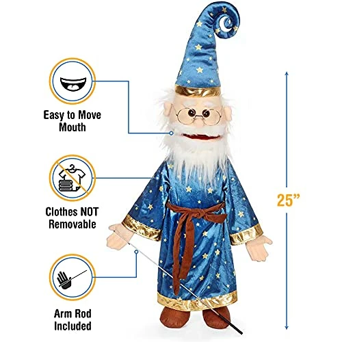 Discount β¨ 25" Wizard W/ Glasses, Full Body, Ventriloq π - Image 2