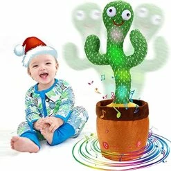 New 🥰 MIAODAM Talking Dancing Cactus Toy, Singing Mimicking Baby Cactus Toys Repeat What You Say Cactus, Electronic Plush Puppets 6 To 12 Months Recording 15 Seconds, 🔔 Christmas Toy Toddler Kids Girl Boy 🔥