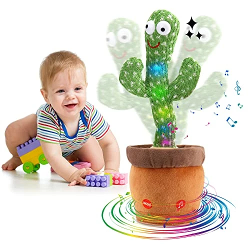 Brand new โจ Dancing Cactus Talking Cactus Baby Toys 6 To 12 Months Toys Wriggle Singing Cactus Repeats What You Say Baby Boy Toys, Plush Electric Speaking Cactus 15 Second Voice Recorder Baby Girl Toy Dancing Talking Crawling-cactus ๐ฏ