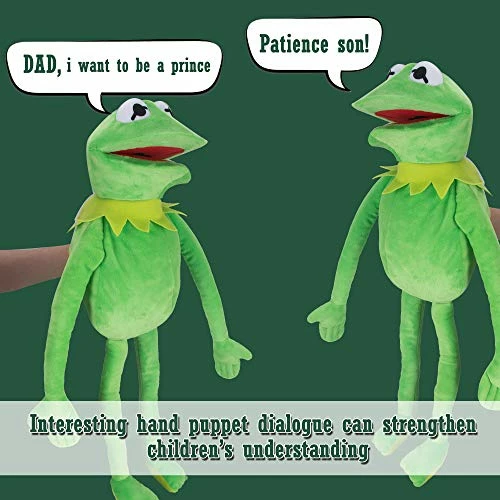 Best Sale โค๏ธ Kermit Frog Puppet, The Muppet Show, Soft Hand Frog Stuffed Plush Toy With 50 Pcs Kermit Frog Stickers, ๐ฆ Halloween ๐ Christmas ๐ช Thanksgiving Gift Ideas For Boys And ๐ง Girls- 24 Inches โ - Image 3