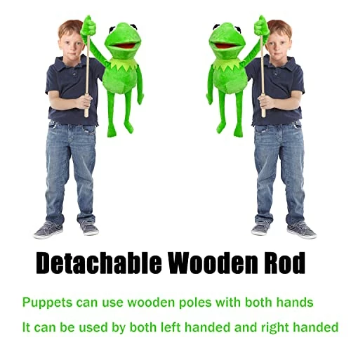 Brand new βοΈ With Detachable Control Wooden Rod Kermit Frog Puppet, The Puppet Movie Show Soft Stuffed Plush Toy π - Image 4