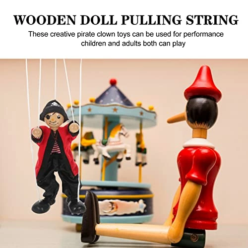 Budget ๐ฅฐ Pirate Marionette Clown Marionette Puppet Wooden Puppet String Toys Hand Puppet Clown Toys Vintage Puppetry Toy For ๐ Christmas ๐ Birthday Holiday Party Carnival As Shown2 ๐ - Image 4