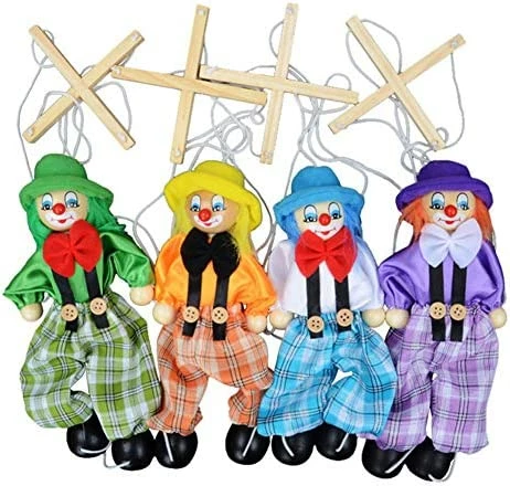 Deals ๐ 4 Packs Clown Marionette Puppet Wooden Marionette Toys String Puppet Doll For Kids ๐ฅณ Birthday Xmas Gifts 4pack ๐ - Image 6