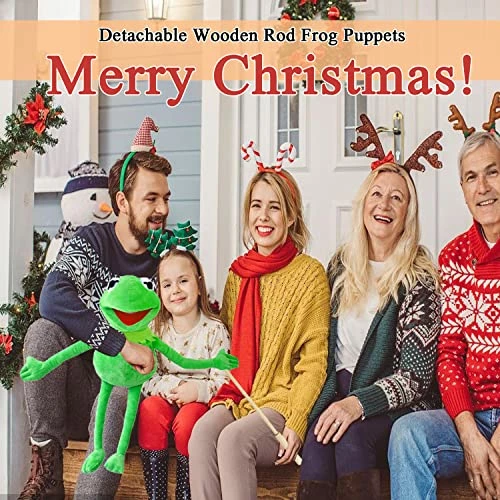 Brand new βοΈ With Detachable Control Wooden Rod Kermit Frog Puppet, The Puppet Movie Show Soft Stuffed Plush Toy π - Image 3